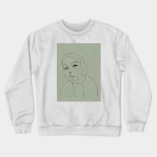 Minimal Line Art - Hijab Woman 1 Crewneck Sweatshirt